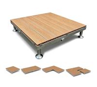 Plate-forme de Terrasse Surélevée, Kit de Terrasse Flottante Modulaire | Dalles de Sol d’Extérieur en Bois Composite, pour Balcon, Porche et Camping, Hauteur Réglable(84x84x40cm(33x33x16in))