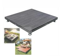 Plate-forme de Terrasse Surélevée, Kit de Terrasse Flottante Modulaire | Plateforme de Extérieure en Bois Composite, Pieds Réglables, Antidérapante, Dalles de Sol Imperméables(Gray,84x84x30cm)