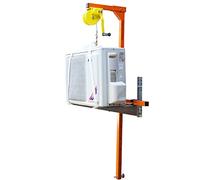 Plate-forme de travail aérien avec treuil manuel et cadre de support pour outils de réparation et de démontage de climatiseurs lourds