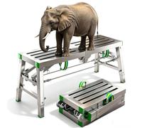 Plate-forme de travail pliante robuste 400Kg de hauteur de charge réglable en acier d'échafaudage portable d'escalier d'escalier pour la peinture RV Nettoyage Wall Access Multi Purpose Home Maintenanc