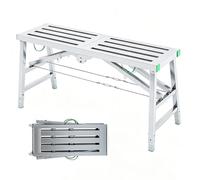 Plate-Forme de Travail Portable réglable, Échelle Pliable Multifonction en Hauteur réglable en Acier au Carbone, Capacité de Charge de 400 kg,L200cm/79in