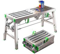 Plate-forme de travail réglable en hauteur, tabouret pliable en aluminium pour le nettoyage et la peinture au plafond, idéal pour un usage domestique et professionnel