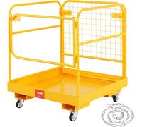 Plate-forme de travail VEVOR 92x92cm Nacelle de travail en Q235B Nacelle de sécurité Max. Capacité de charge jusqu'à 544kg Nacelle pour 1-2 personnes Chariot élévateur Pliable Plateforme de travail po