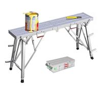 Plate-forme d'échafaudage à hauteur réglable, plate-forme de travail pliante, échelle d'échafaudage portable en aluminium for la peinture à domicile, l'installation de cloisons sèches, le nettoyage