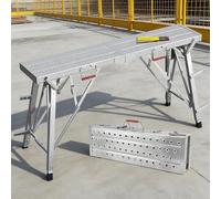 Plate-forme d'échafaudage à ouverture et pliage rapides, plate-forme de travail robuste de 500 LBS for une installation et un démontage instantanés sur les chantiers