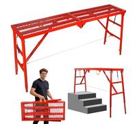 Plate-forme d'échafaudage pliable, capacité de 453,6 kg, 83,8 à 144,8 cm, plateforme de travail réglable en hauteur à 5 niveaux avec surface antidérapante, échafaudage pliable, tabouret pour