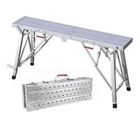 Plate-forme d'échafaudage pliante antidérapante et résistante à l'eau, plate-forme de travail perforée robuste de 500 lb for les travaux extérieurs humides et les jours de pluie