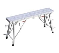 Plate-forme d'échafaudage pliante compatible avec les cages d'escalier, plate-forme de travail à hauteur réglable de 500 lb for la peinture, la réparation et la rénovation d'escaliers