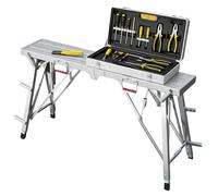 Plate-forme d'échafaudage réglable en hauteur, plate-forme de travail pliante, échelle d'échafaudage portable en aluminium, banc de travail portable for cloisons sèches, nettoyage de camping-car