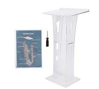 Plate-forme d'hébergement de conférence transparente sur podium en acrylique debout Respicefinem avec ensemble d'assemblage facile pour les discours et les présentations de