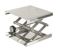 Plate-forme élévatrice Bochem® acier 18/10, 300x300mm, roue de réglage, course 100-470mm