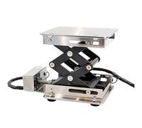 Plate-forme élévatrice électrique à ciseaux, support de levage de table en acier inoxydable, capacité de charge de 10 kg, hauteur réglable de 16 à 30,7 cm, vitesse de descente de 45 seconde 100x100cm