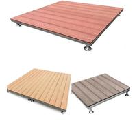 Plate-forme flottante extérieure, terrasse résistante aux intempéries 84 * 84 cm, plate-forme extérieure en bois modulaire for patio et pelouse(Purple sandalwood color)