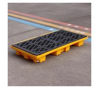 Plate-forme industrielle de confinement des déversements d'hydrocarbures avec design à profil bas, plateau utilitaire, drainage et accès au chariot élévateur pour un contrôle facile des déversements