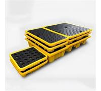 Plate-forme modulaire de confinement des déversements pour contrôle des fuites, palette de confinement des déversements, plateau étanche avec grille plate, empilable pour usine, atelier, entrepôt et
