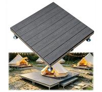 Plate-forme Modulaire en Bois Composite, Kit de Terrasse Flottante | Revêtement de Sol Extérieure, Dalles de Terrasse Emboîtables, pour Jardin, Pelouse et Camping(Gray,84x84x20cm)