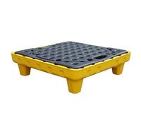 Plate-forme modulaire industrielle de confinement des déversements, plateau d'égouttement d'huile avec surface antidérapante, palette de rangement en polyéthylène pour entrepôts, usines et garages