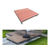 Plate-forme modulaire résistante aux intempéries, plate-forme composite - Kit de terrasse flottante modulaire for patio, pelouse et jardin, kit de terrasse(Redwood color)