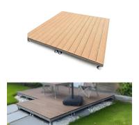 Plate-forme modulaire résistante aux intempéries, plate-forme composite - Kit de terrasse flottante modulaire for patio, pelouse et jardin, kit de terrasse(Teak color)