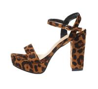 Plate-Forme pour Femmes imprimé léopard Talons de Bloc épais