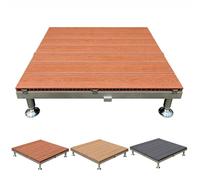 Plate-forme Surélevée d'extérieur, Plateforme Modulaire en Bois Composite | Kit de Terrasse Flottante 84x84 cm pour Camping, Patio, Jardin, Pieds Réglables, Imperméable, Antidérapante(Redwood,25-30 cm)