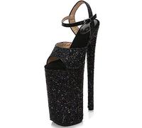 Plate-Forme Talons Hauts pour Femmes 26CM/10.23IN Ultra Haut Talon Sexy Striptease scène Performance pôle Danse Talons Hauts,Noir,43