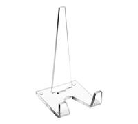 Plate Stand, Clear Aesthetic Display Holder, Decorative Frame Rack for Tabletop Sign Photo Card Painting Dish Picture, Minimalist Easel Shelf Desk Home Counter Kitchen Office Event Use