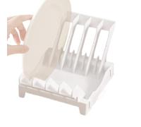 Plate Storage Rack - PP, 5.31x8.74x3.43in Draining Cabinet Organizer Stable Design | Vertical Dish Drying Rack, Plate Holder For Kitchen Countertop, Dinner Plates, Home, Pantry, Cabinet Storage