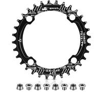 Plateau 104 BCD 32T 34T 36T 38T étroit Large avec 4 boulons de pignon pour vélos de Route, VTT, BMX MTB (Noir, 38T)