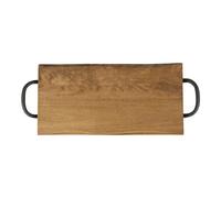 Plateau 40x20 cm en hévéa anses en métal - T&g Woodware - Marron - Bois marron G
