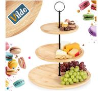 PLATEAU À 3 ÉTAGES EN BAMBOU POUR GÂTEAUX ET COLLATIONS 139453
