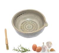 Plateau à ail, bol en céramique pour hachoir avec brosse - Bol à râper - pour le camping, la cuisson dans la cuisine, la fabrication de sauces et la préparation des repas dans