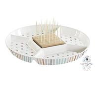 Plateau à apéritifs - DKD HOME DECOR - Multicolore - Bambou et grès - 23,5 x 23,5 cm - Carré