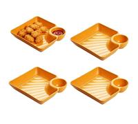 Plateau à | avec bols à trempettes Assiettes de qualité alimentaire | Petit récipient à collation avec compartiments - pour charcuterie fromage apéritifs dessert salade de fruits maison