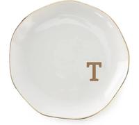 Plateau à bagues avec initiales et monogramme AZ personnalisé, for fiançailles, mariage, amies, sœurs, en céramique blanche Pour colliers et bracelets(Color-22)