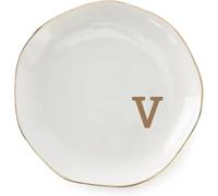 Plateau à bagues avec initiales et monogramme AZ personnalisé, for fiançailles, mariage, amies, sœurs, en céramique blanche Pour colliers et bracelets(Color-24)