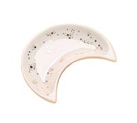 Plateau à bagues en céramique for bijoux et lune, décoration d'intérieur, coiffeuse, rangement, salle de bain Pour colliers et bracelets(White moon)