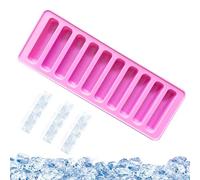 Plateau à bâtons de glace longs - 10 moules à glaçons à bâtonnets étroits, silicone flexible durable, conception à dégagement facile, moule à longue bande réutilisable, compatible avec le moule à beur