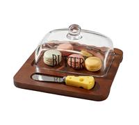 Plateau à beurre, récipient de rangement en verre avec couvercle - Stockage de beurre avec coupe-légumes | pour plan de travail, table de salle à manger, petit déjeuner, extérieur, pique-nique, café