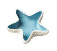 Plateau à bibelots en céramique forme d'étoile de mer, cendrier 3D unique, décoration d'intérieur, présentoir for bijoux, collations, salon Pour colliers et bracelets(Lake blue)