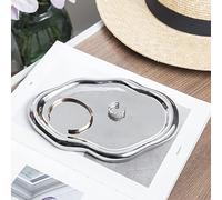 Plateau à bijoux Chubby en céramique pour bagues, boucles d'oreilles, colliers, fête des mères, Thanksgiving, Noël, anniversaire, demoiselle d'honneur (argent)