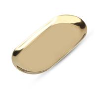 Plateau à Bijoux Décoratif en Acier Inoxydable - Petit Cosmétique de 7 Pouces, Porte-Serviettes Avec Rangement Ovale en Or pour Bureau de Vanité de Salle (L-Or)