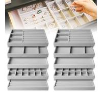 Plateau à bijoux empilable : 10 pièces organisateur de bijoux, tiroir de rangement pour bijoux, plateau à bijoux pour ranger et présenter, organisateur de bijoux pour colliers, bracelets, boucles