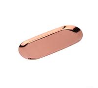 Plateau à bijoux en acier inoxydable pour bijoux, fruits, desserts, assiette de service ovale de 22,9 cm, plat de rangement décoratif pour la maison, la cuisine, la salle de bain (or rose)