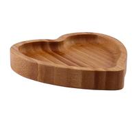 Plateau à bijoux en bois d'amour, 2 pièces, rangement en forme de cœur, décor en bois, poêle à gâteau, fruits, support d'exposition de bijoux de bureau Pour Table D'entrée Décor