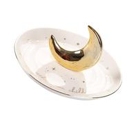 Plateau à bijoux en céramique forme de lune, 1 pièce, présentoir for bagues, accessoires photo, bracelets, boucles d'oreilles, colliers, décoration d'intérieur Pour colliers et bracelets