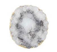 Plateau à bijoux en résine marbrée avec bords dorés pour nail art, décoration d'intérieur, cadeau de mariage, de Saint-Valentin pour femmes et filles, noir