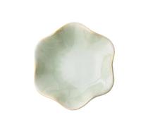 Plateau à bijoux Lotus en céramique, 2 pièces, petit bol à clés, mignon porte-anneau, plat à bibelots, organisation de bijoux for femmes Pour Table D'entrée Décor(Light Green)