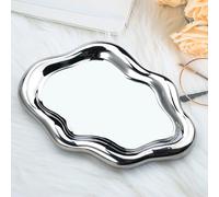 Plateau à Bijoux Nuage en Céramique,19.5x13.5 cm Plateau en Forme de Nuage Argenté,Plateau Bijoux Nuage Décoration Esthétique,Plat à Bijoux en Céramique,Bol à Bijoux Assiette à Bijoux pour Dames