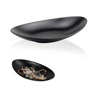 Plateau à Bijoux Ovale Bol à Clé, Plateau à Bijoux et Vide-Poche en Résine Noire, Anneau Ovale Noir Plateau Coupelle Decorative, Noir Plateau décoratif pour Les clés de Couloir, Bols décoratifs